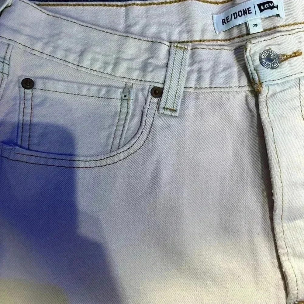 NWT Redone RE/DONE Levi Levi's Edition 'The Short' Denim Shorts Light Pink - Picture 6 of 7